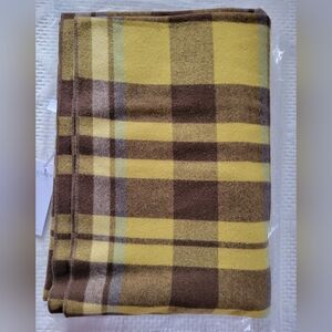 100% Wool 60" X 80" Plaid Throw Blanket Denner Cashmere London